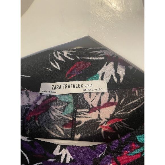 Zara Long Sleeve Floral Print Short Dress Size L - Picture 5 of 7